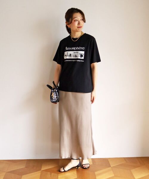 le.coeur blanc（ルクールブラン）の「【撥水・撥油・防汚】AtmosphereTシャツ（Tシャツ/カットソー・レディース・ブラック/オフホワイト・38）」の13枚目の写真