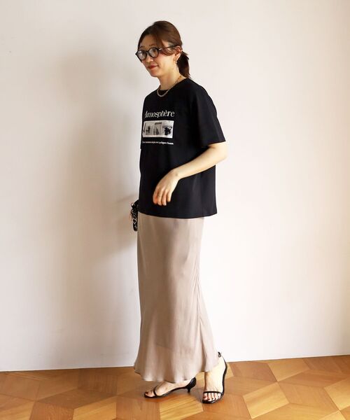 le.coeur blanc（ルクールブラン）の「【撥水・撥油・防汚】AtmosphereTシャツ（Tシャツ/カットソー・レディース・ブラック/オフホワイト・38）」の14枚目の写真