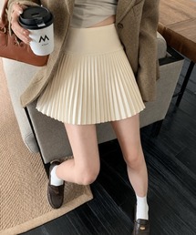 ニットプリーツ ミニスカート レディース