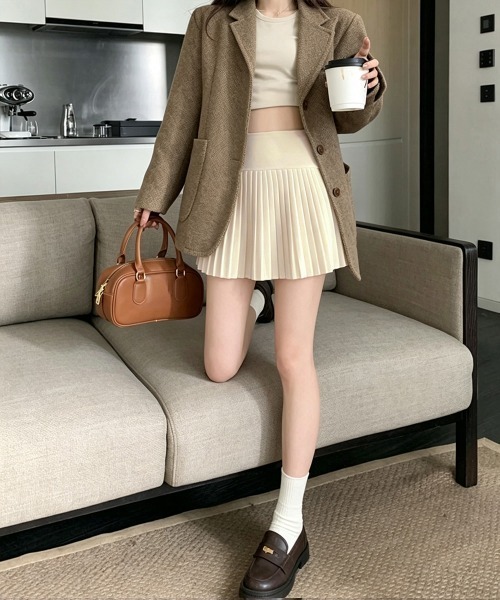 Miniministore(ミニミニストア)の「ニットプリーツ ミニスカート レディース(スカート・レディース・ダークグレー/ブラウン/ブラック/アイボリー・L/M)」の20枚目の写真
