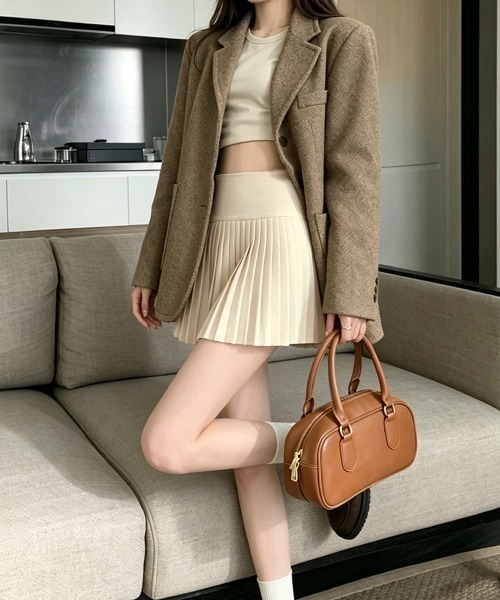 Miniministore(ミニミニストア)の「ニットプリーツ ミニスカート レディース(スカート・レディース・ダークグレー/ブラウン/ブラック/アイボリー・L/M)」の22枚目の写真
