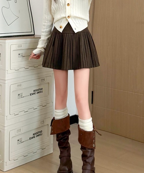 Miniministore(ミニミニストア)の「ニットプリーツ ミニスカート レディース(スカート・レディース・ダークグレー/ブラウン/ブラック/アイボリー・L/M)」の8枚目の写真