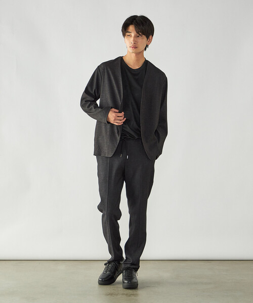 COMME CA ISM(コムサイズム)の「デニムライク ストレッチ ノーカラージャケット(ノーカラージャケット・メンズ・ブラック/ネイビー・L/S/M)」の5枚目の写真