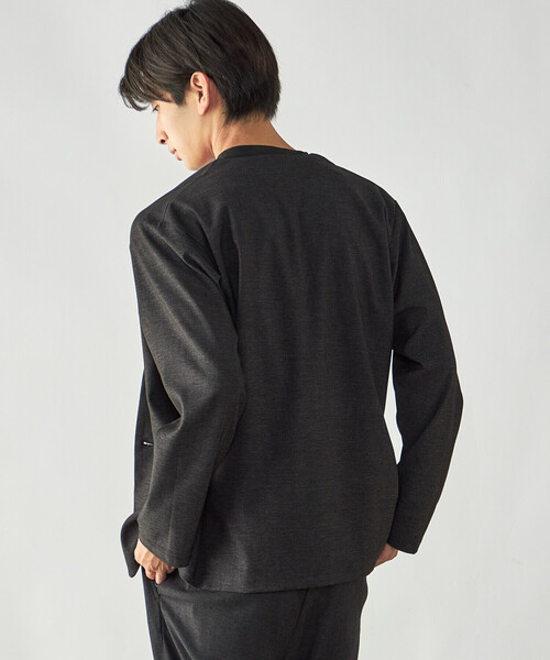 COMME CA ISM(コムサイズム)の「デニムライク ストレッチ ノーカラージャケット(ノーカラージャケット・メンズ・ブラック/ネイビー・L/S/M)」の8枚目の写真