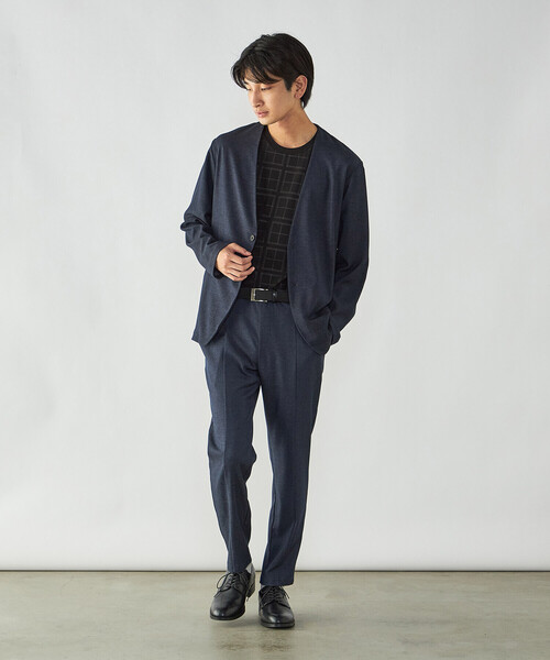 COMME CA ISM(コムサイズム)の「デニムライク ストレッチ ノーカラージャケット(ノーカラージャケット・メンズ・ブラック/ネイビー・L/S/M)」の10枚目の写真