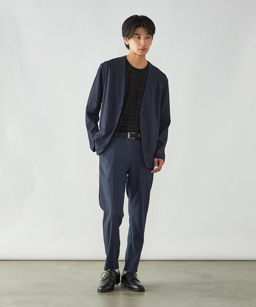 COMME CA ISM(コムサイズム)の「デニムライク ストレッチ ノーカラージャケット(ノーカラージャケット・メンズ・ブラック/ネイビー・L/S/M)」の11枚目の写真