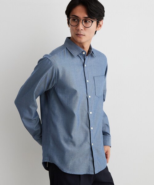 THE SHOP TK (ザ ショップ ティーケー )の「【防シワ/洗濯機OK】アソート 長袖ネルシャツ(シャツ/ブラウス・メンズ・ネイビー/モスグリーン系1/ブルー系その他・01/02/03/04)」の6枚目の写真