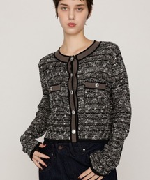 BICOLOR TWEED KNIT TOPS バイカラーツイードニットトップス 秋服