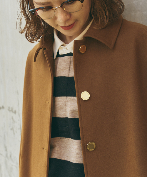 Spick & Span(スピックアンドスパン)の「《40周年 別注 / 》Traditional Weatherwear MALTON B/T SHORT*(ステンカラーコート・レディース・ネイビー/キャメル・34)」の11枚目の写真
