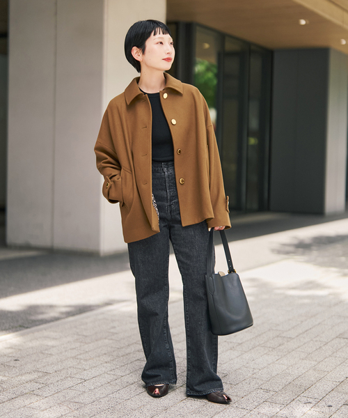 Spick & Span(スピックアンドスパン)の「《40周年 別注 / 》Traditional Weatherwear MALTON B/T SHORT*(ステンカラーコート・レディース・ネイビー/キャメル・34)」の17枚目の写真