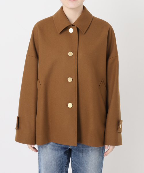 Spick & Span(スピックアンドスパン)の「《40周年 別注 / 》Traditional Weatherwear MALTON B/T SHORT*(ステンカラーコート・レディース・ネイビー/キャメル・34)」の3枚目の写真