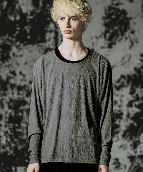 NO ID.(ノーアイディ)の「mlt5807-レイヤードC/N-PO プルオーバー(459006-556T)(Tシャツ/カットソー・メンズ・グレー/ホワイト/ブラック・ONE SIZE)」の3枚目の写真
