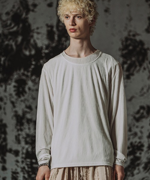 NO ID.(ノーアイディ)の「mlt5807-レイヤードC/N-PO プルオーバー(459006-556T)(Tシャツ/カットソー・メンズ・グレー/ホワイト/ブラック・ONE SIZE)」の4枚目の写真