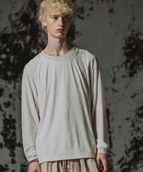 NO ID.(ノーアイディ)の「mlt5807-レイヤードC/N-PO プルオーバー(459006-556T)(Tシャツ/カットソー・メンズ・グレー/ホワイト/ブラック・ONE SIZE)」の5枚目の写真