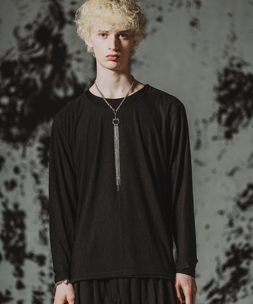 NO ID.(ノーアイディ)の「mlt5807-レイヤードC/N-PO プルオーバー(459006-556T)(Tシャツ/カットソー・メンズ・グレー/ホワイト/ブラック・ONE SIZE)」の6枚目の写真
