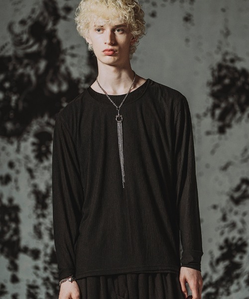 NO ID.(ノーアイディ)の「mlt5807-レイヤードC/N-PO プルオーバー(459006-556T)(Tシャツ/カットソー・メンズ・グレー/ホワイト/ブラック・ONE SIZE)」の7枚目の写真