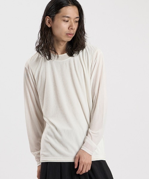 NO ID.(ノーアイディ)の「mlt5807-レイヤードC/N-PO プルオーバー(459006-556T)(Tシャツ/カットソー・メンズ・グレー/ホワイト/ブラック・ONE SIZE)」の9枚目の写真