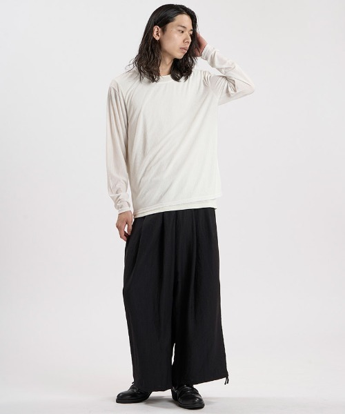 NO ID.(ノーアイディ)の「mlt5807-レイヤードC/N-PO プルオーバー(459006-556T)(Tシャツ/カットソー・メンズ・グレー/ホワイト/ブラック・ONE SIZE)」の11枚目の写真