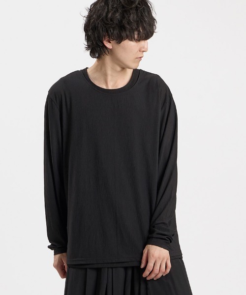 NO ID.(ノーアイディ)の「mlt5807-レイヤードC/N-PO プルオーバー(459006-556T)(Tシャツ/カットソー・メンズ・グレー/ホワイト/ブラック・ONE SIZE)」の14枚目の写真