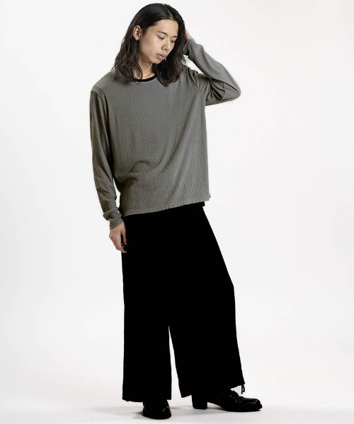 NO ID.(ノーアイディ)の「mlt5807-レイヤードC/N-PO プルオーバー(459006-556T)(Tシャツ/カットソー・メンズ・グレー/ホワイト/ブラック・ONE SIZE)」の21枚目の写真