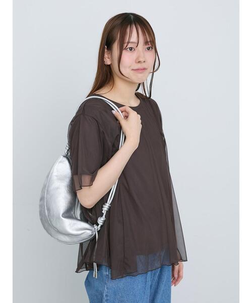 Te chichi（テチチ）の「チュールレイヤードTシャツ（Tシャツ/カットソー・レディース・オフホワイト/ブラウン/ブラック・F）」の15枚目の写真