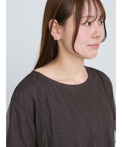 Te chichi（テチチ）の「チュールレイヤードTシャツ（Tシャツ/カットソー・レディース・オフホワイト/ブラウン/ブラック・F）」の16枚目の写真