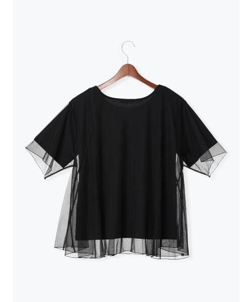 Te chichi（テチチ）の「チュールレイヤードTシャツ（Tシャツ/カットソー・レディース・オフホワイト/ブラウン/ブラック・F）」の21枚目の写真