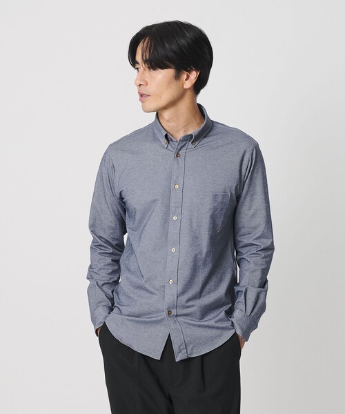BEAUTY&YOUTH UNITED ARROWS(ビューティーアンドユースユナイテッドアローズ)の「クイック ストレッチ シャンブレー ボタンダウン シャツ SLIM型 吸水速乾 タテヨコストレッチ(シャツ/ブラウス・メンズ・ライトブルー/コバルトブルー/ホワイト/ネイビー・S/XL/L/M/XS)」の4枚目の写真