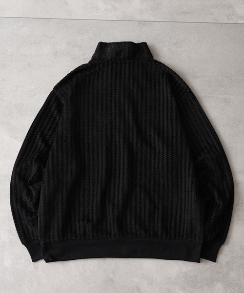 KANGOL(カンゴール)の「【KANGOL/カンゴール】別注 ロゴ刺繍 モールジャガードニットソー ハーフジッププルオーバー(ニット/セーター・メンズ・ホワイト/チャコールグレー/ブラック・M/L/XL)」の12枚目の写真