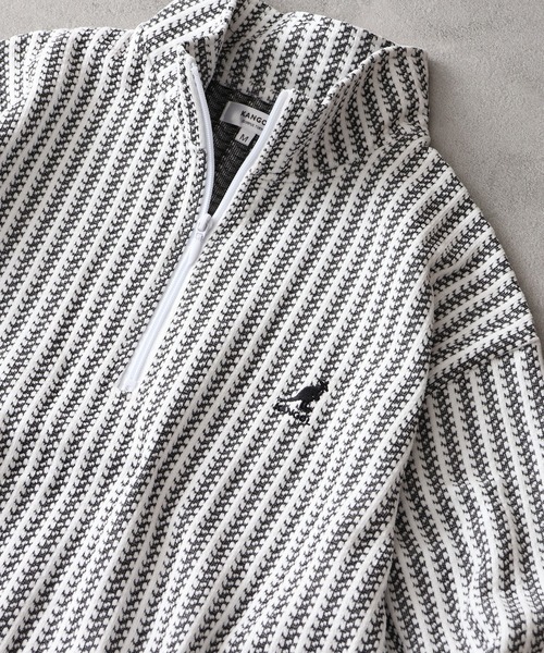 KANGOL(カンゴール)の「【KANGOL/カンゴール】別注 ロゴ刺繍 モールジャガードニットソー ハーフジッププルオーバー(ニット/セーター・メンズ・ホワイト/チャコールグレー/ブラック・M/L/XL)」の9枚目の写真