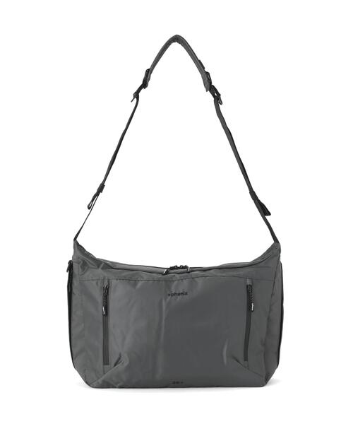+phenix(プラスフェニックス)の「+phenix/プラスフェニックス/EXPAND SHOULDER BAG 20+(ショルダーバッグ・メンズ・グレー/ブラック・F)」の1枚目の写真