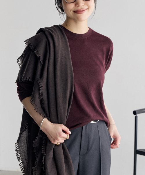 plage(プラージュ)の「Precious C-Neck ニット(ニット/セーター・レディース・ピンク/ワインレッド・FREE)」の2枚目の写真