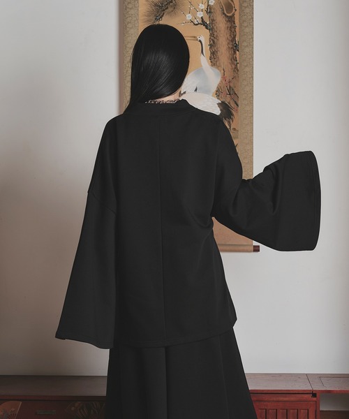 狐独(コドク)の「狐プリントスウェット羽織ジャケット/セットアップ対応(その他アウター・メンズ・チャコール/ブラック・MEDIUM/LARGE)」の10枚目の写真