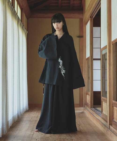 狐独(コドク)の「狐プリントスウェット羽織ジャケット/セットアップ対応(その他アウター・メンズ・チャコール/ブラック・MEDIUM/LARGE)」の14枚目の写真