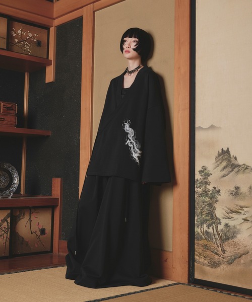 狐独(コドク)の「狐プリントスウェット羽織ジャケット/セットアップ対応(その他アウター・メンズ・チャコール/ブラック・MEDIUM/LARGE)」の18枚目の写真
