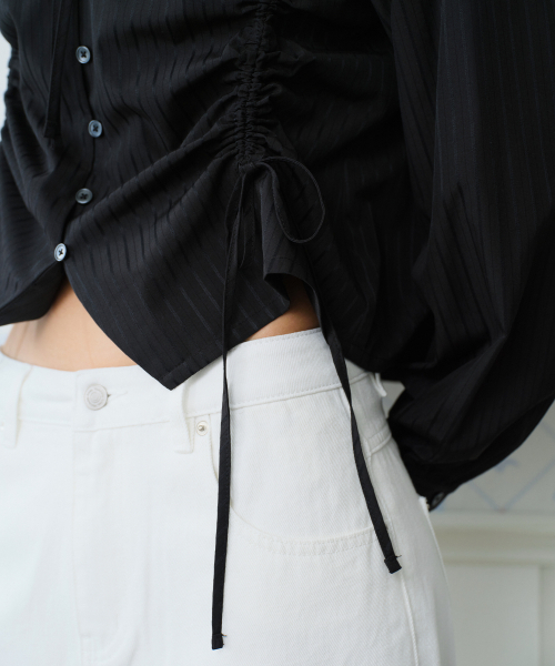 AMESWORLDWIDE（アメスワールドワイド）の「CLASSIC SHIRRING BLOUSE BLACK（シャツ/ブラウス・レディース・その他・FREE）」の3枚目の写真