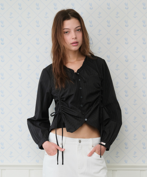 AMESWORLDWIDE（アメスワールドワイド）の「CLASSIC SHIRRING BLOUSE BLACK（シャツ/ブラウス・レディース・その他・FREE）」の6枚目の写真