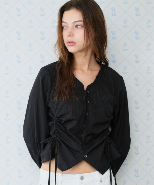 AMESWORLDWIDE（アメスワールドワイド）の「CLASSIC SHIRRING BLOUSE BLACK（シャツ/ブラウス・レディース・その他・FREE）」の8枚目の写真