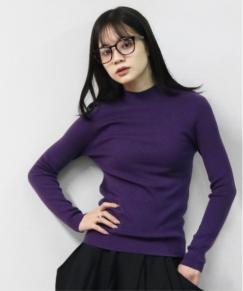 THE CELL.(ザセルドット)の「WOOLブレンド 1×1リブハイネックニット 1×1 RIB HIGH NECK KNIT(ニット/セーター・レディース・ワインレッド/チャコールグレー/パープル/ブラック/ブラウン/アイボリー・FREE)」の5枚目の写真