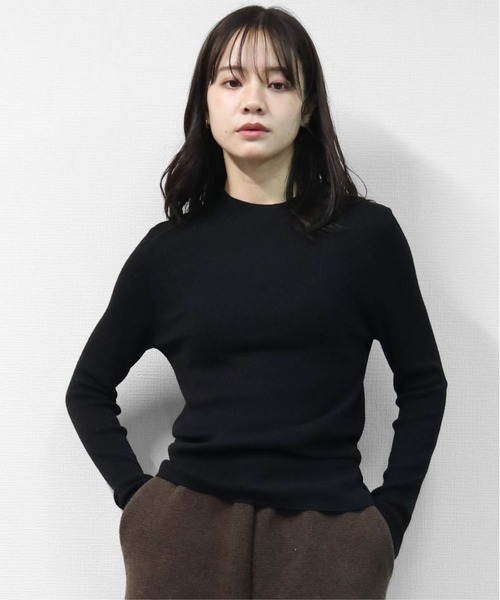 THE CELL.(ザセルドット)の「WOOLブレンド 1×1リブハイネックニット 1×1 RIB HIGH NECK KNIT(ニット/セーター・レディース・ワインレッド/チャコールグレー/パープル/ブラック/ブラウン/アイボリー・FREE)」の3枚目の写真