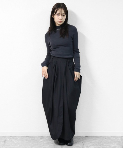 THE CELL.(ザセルドット)の「WOOLブレンド 1×1リブハイネックニット 1×1 RIB HIGH NECK KNIT(ニット/セーター・レディース・ワインレッド/チャコールグレー/パープル/ブラック/ブラウン/アイボリー・FREE)」の21枚目の写真