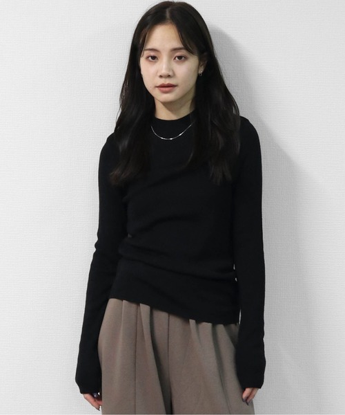 THE CELL.(ザセルドット)の「WOOLブレンド 1×1リブハイネックニット 1×1 RIB HIGH NECK KNIT(ニット/セーター・レディース・ワインレッド/チャコールグレー/パープル/ブラック/ブラウン/アイボリー・FREE)」の13枚目の写真