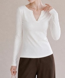 スキッパーVネック 長袖Tシャツ