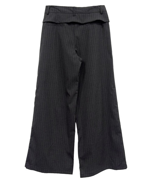 FOLLOWIN(フォロウィン)の「レイヤードウエスト ピンストライプワイドパンツ(スラックス・レディース・ブラック・X-SMALL/LARGE/MEDIUM/SMALL)」の17枚目の写真