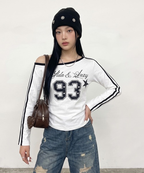 non-hedge(ノンヘッジ)の「ラインオフショルダーロンT(Tシャツ/カットソー・レディース・レッド/ネイビー/ブラック/オフホワイト・FREE)」の20枚目の写真