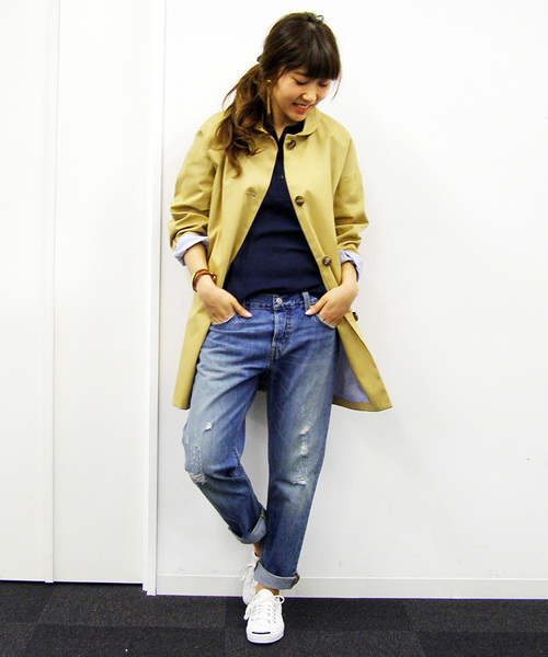 N.（N. Natural Beauty Basic）（エヌエヌナチュラルビューティーベーシック）の「コクーンカラーコート（その他アウター・レディース・ベージュ/ネイビー/イエロー・MEDIUM）」の2枚目の写真