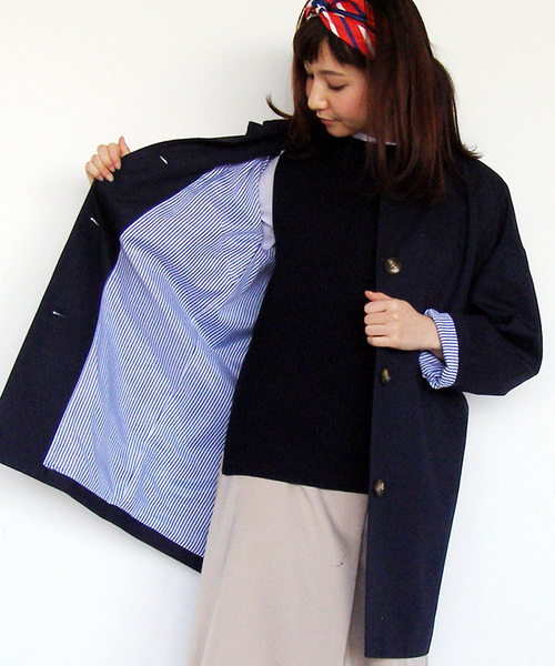 N.（N. Natural Beauty Basic）（エヌエヌナチュラルビューティーベーシック）の「コクーンカラーコート（その他アウター・レディース・ベージュ/ネイビー/イエロー・MEDIUM）」の12枚目の写真