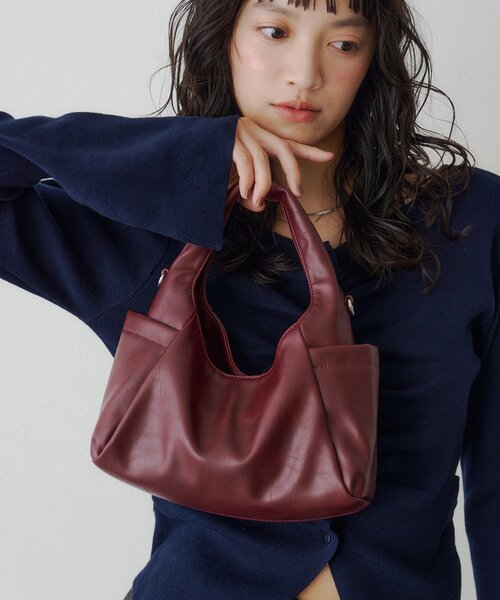 Kastane（カスタネ）の「【9.19(土)0:00発売】サイドポケットワンハンドルBAG（ハンドバッグ・レディース・バーガンディー/キャメル/ブラック・FREE）」の8枚目の写真