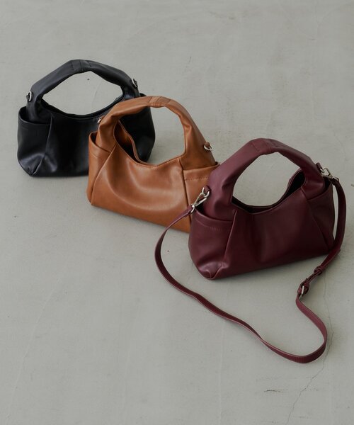 Kastane（カスタネ）の「【9.19(土)0:00発売】サイドポケットワンハンドルBAG（ハンドバッグ・レディース・バーガンディー/キャメル/ブラック・FREE）」の6枚目の写真