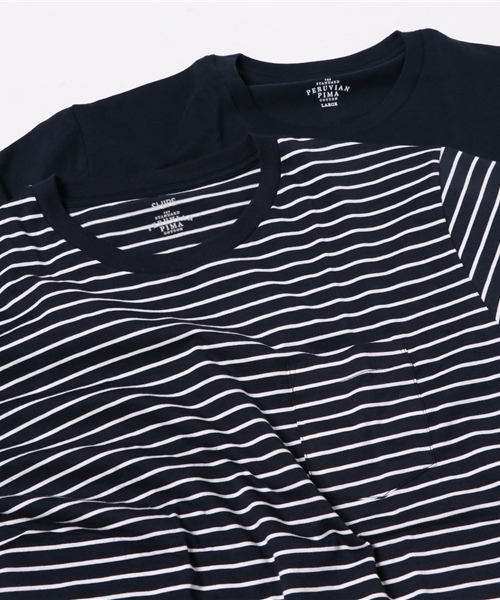 SHIPS（シップス）の「SC: SHIPS(シップス) "PERUVIAN PIMA COTTON" 2パック ポケットTシャツ■（Tシャツ/カットソー・メンズ・ネイビー/グレー/ホワイト/その他/ブルー系その他/コバルトブルー・MEDIUM/SMALL/LARGE/X-LARGE）」の5枚目の写真